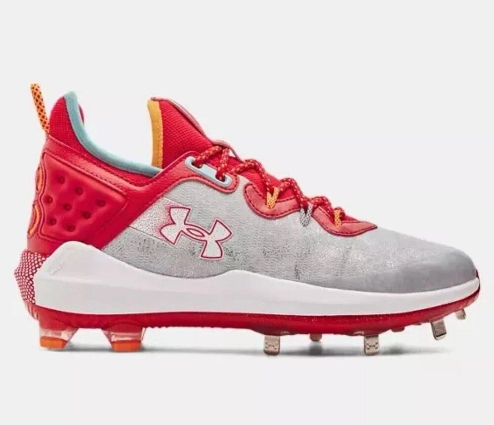 Under Armour UA Harper 8 low ST Baseball Cleats 3026588-105 White Red Mens 14